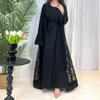 Vêtements ethniques musulmans Fashion Fashion Islamic traditionnel traditionnel arabe robe de broderie Kaftan Abaya robe robe deux pièces