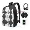 Mochila Impressão gráfica engraçada Netflix escuro USB Charge Men Bags Escola Laptop de Viagem para Mulheres Viagem