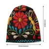 Basker mexikanska fjärilar blomma 3d tryckmönster motorhuven beanie stickning hattar unisex otomi broderi konst vinterskallies bea år