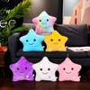 40cm Creative Toy Luminous Pillow Soft Stuffed Plush Glowing Colorful Stars Cushion Led Light Toys Gift for Kids Children Girls 231222