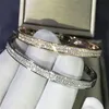 Trendy Pave Lab Diamond Bangle 925 Sterling Silver Party Engagement Bangles Armband för Women Bridal Charm Wedding Accessaries304h