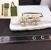 Stullo di diamanti in stile classico Nuova donna Orecchini per il fascino perle per Pearl Gioielli designer classici Coppia di lusso in oro Luxuria Famiglia Love Goling Oreging Box Packaging