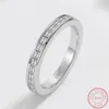 Trendy Single Row Square 925 Sterling Silver Eternity Band Ring For Girl Valentine's Day Gift Jewelry Whole XR470318O