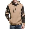 Herren Hoodies Draw String Hoodie Tarndruck mit Patch -Taschen -Elastizität Manschette für Herbst Winter weich dick warm mittel