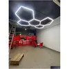 Light Bars Working Lights 2.1X Factory Supplier High Quality 6500K Hexagon Garage For The Car Showroom Detailing Barber Shop Drop Deli Dhxuu