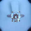 Z bocznymi kamieniami Tisonliz 2023 4 Pierścionki zaręczynowe kryształów pazurów dla kobiet palec ślubny żeńska biżuteria moda Rose Gold