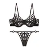 YSANSCA Sexy Petal Shape UltraHin Cup Bra Set Puspup Sous -wear Brodery Brassiere Gather Lace Lingerie SXL 231222