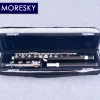 Moresky 17 buchi flauto ebano foro aperto argento placcato E chiave Grenadilla flauto professionale MFL-201