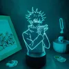 Gece Işıkları Jujutsu Kaisen Anime Figür Megumi Fushiguro 3D LED lamba RGB Neon Yatak Odası Masa Masası Dekorasyon Manga Doğum Günü Hediyesi287D