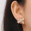 Studörhängen Bettyue Fascinerande Bow Modeling Earring Three Colors Jewelry for Women Elegant Ornament Wedding Party Charming Dressing-Up