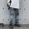 Herren Jeans Jeans Hosen Hosen Herrenmarke Kleidung Cartoon Anime Print Harajuku Männer Hose Freier Mode Graffiti Loose Streetwear Ropa Hombre J231222