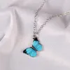 Pendant Necklaces Choker Korean Elegant Fashion Jewelry Blue Butterfly Necklace Butterflies Unique Bracelet