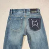 2023 Men's fashion jeans designer letter embossment pattern jeans letter fashion design trend brand motorcycle pants Men's pants slim-fit version
