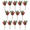 Fleurs décoratives 12 pcs artificiels cône tige florale de table de salle à manger décor simulation twig couronne de Noël accessoires d'arbre de Noël plante fausse