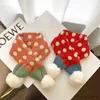 Schals wickeln süße Pompom Baby Schal Winter gestricktes Schals für Kleinkindjungen Mädchen koreanische Cartoon Dot Print Kinder Kreuz Neckerchief