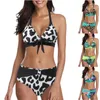 Dames badmode 2023 zwempak geprinte driehoek bikini split grote zwempakken tienermeisje
