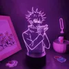 Gece ışıkları jujutsu kaisen anime figür megumi fushiguro 3d LED lamba rgb neon yatak odası masa masası dekorasyon manga doğum günü hediyesi2314