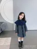 Girls Fashion Cloak lange mouwen jurk Casual cowboy sjaal prinses Windscheper Casual Coat5965330