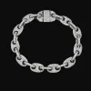 2024 Designer Pass Diamond Tester VVS Ice Out Moissanite Coffee Beans Cuban Link Chain 8mm Armband Sier Fine Jewelry for Man Woman