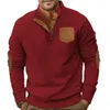 Mäns hoodies står krage tröja baggy casual pullover för utomhussport långärmad topp olika färger tillgängliga
