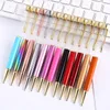 Ny fyllbar tom Tube Metal Ballpoint Pen Promotional Gift Business Diy Diamond Pen Colorful Quicksand Pens Christmas Gift