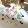 Nail Art Decorations Resin Sticker Charms Hollow Cute Jelly Decoration 3D Colorful 8mm Candy Heart Accessories Manicure