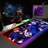 Descansa bluelock rgb mouse pad luz traseira xxl gaming led mousepad gamer backlight configuração acessórios mesa kawaii estendido tapete de ratos de escritório