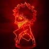 My Hero Academia Dabi Figure 3D Lampada anime Nightlight Model Toys Boku No Hero Academia Dabi Figurine Collezione LED Toy225M