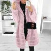 Jaquetas de peles femininas feminino Faux-Fur 'Gilet colete de manga comprida Coloque o corpo mais quente casaco de casaco mais casual casual sobretudo casual