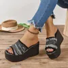 Slippers Platform Thick Women Summer Cowboy Brand Sandals Woman Sexy Wedges High Heels Shoes Beach Casual Flip Flops 43