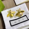 T GG Vintage Style Pearl Gold Plated Earring Designer Style Gift Earrings Par Family Box Packaging Högkvalitativ smycken Classic Design Womens Gift Earrings