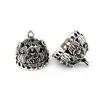 22843 4pcs lot Vintage Silver Hollow Buddha lotus Crown Hat Curve Carve Filigree Pendant Tassel Cap Bead Cap215t