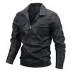 Jackets de corrida 2024 Mens PU PU CAETO MOTORCY MOTORCION BIKER HOMENL WINTUN WINTRON BLACK BLACK Outdoor Outwear Casacos