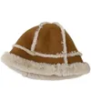 Basker plysch dubbelsidig fiskare hatt varm med remmar förtjockar bomulls åttonal