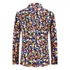 Herrdräkter Fashion Flower Slim Fit Jacket Personlighet Printed Party Business Casual Suit S-3XL