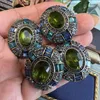 Boucles d'oreilles en peluche vintage verre vert vintage avec strass pour femmes cadeau girl givaard bijoux accessoires