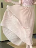 Spódnice Summer szyfonowy długa spódnica dla kobiet elegancka mujer słodka elastyczna talia plisowana maxi elastyczne ubrania ubrania wakacje
