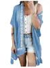 Robes décontractées European et American Murffon Blouse Summer Modèle de plage en vrac Suncreen Mid-Sheeve Open Women's Vêtements