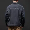 Весна и осенняя грузовая джинсовая пальто мужчины с течением большего размера темно -синяя ретро -повседневная куртка 231222