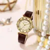 Avanadores de punho Moda Women Women Women Strap Strap Luxury Ladies Quartz Wristwatch Qualidades Feminino Relógio Relógio Relógio Feminino