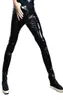 Black Red Stretch Menny Motion Motorcycle Leather Troushers Fashion Rock Hip Hop Singer