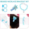 Collier Boucles d'oreilles Set Jewelry Children's Pearl Girl Girl Accessoires pour tout-petits jouent des enfants en plastique