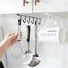 Keuken opslag nagelvrij ijzer 6 haken bekerhouder hangende badkamer hanger organisator kast deur plank verwijderd rek home decor