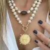Perle Vintage Horse Coin Pendant Choker Clavicule Chain de chaîne pour femmes Girl Punk Collares Gift Aesthetic Bijoux 231222