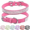 Collares de perros Hebilla XXS-L ALEA DE FIBRA GLITTRA PEQUEÑO CONJUNTO CRISTAL CRISTAL Dogs Dogzinc Gatos de gamuza de gamuza para