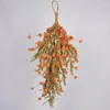 Decorative Flowers 2PCS Thanksgiving Day Artificial Wreath Handmade Simulated Grain Ears Decoration Warm Atmosphere Holiday Door