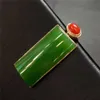 Großhandel Vintage Jasper Schmuck 33x16mm natürlicher Nephrite Edelstein Gold Anhänger