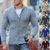 سترات رجال V- رقابة سائبة السترة Kintted Men Crochet Pullovers رمادي الربيع Cardigan الخريف الشتاء حلوة Jumper Y2K أعلى ملابس الشارع