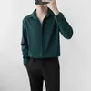 Men's Casual Shirts Men Long Sleeve Solid Simply Teens Handsome Gentle Fashion Clothing All-match Personal Japanese Kpop Streetwear Cozy H36