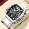 Wristwatches LIGE Luxury Fashion Quartz Man Clock Square Creative Silicone Strap 50MWaterproof Watch For Men Luminoius Casual Date